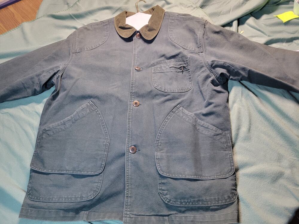 VTG LL Bean Chore Coat Barn Jacket Mens XLarge Reg Canvas Wool Blanket Lined